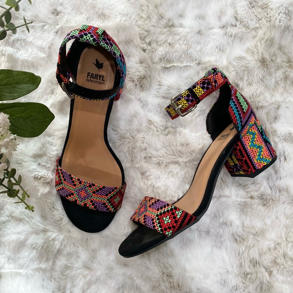 Faryl - Anthropologie Embroidered Block Heels